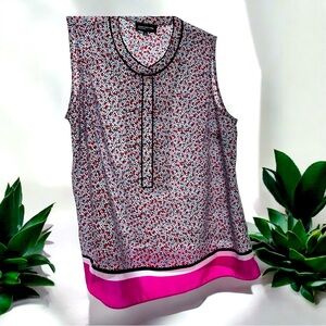 Jones New York Sleeveless Print Top, Size 2X, 100% Polyester